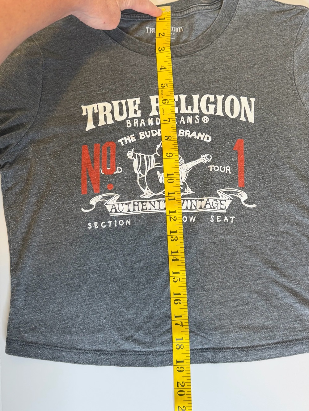 True Religion Charcoal Graphic Tee with Red Accents - Picture 2 of 4